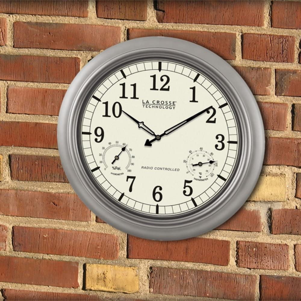 la crosse technology atomic outdoor 18 in. wall clock