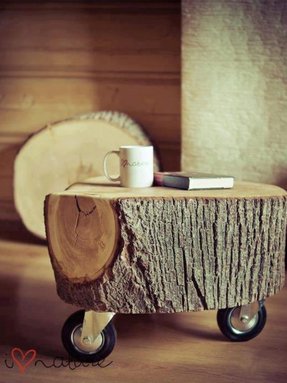Round Wood End Table - Foter