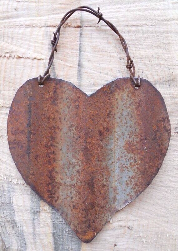 Rustic metal heart for valentines day