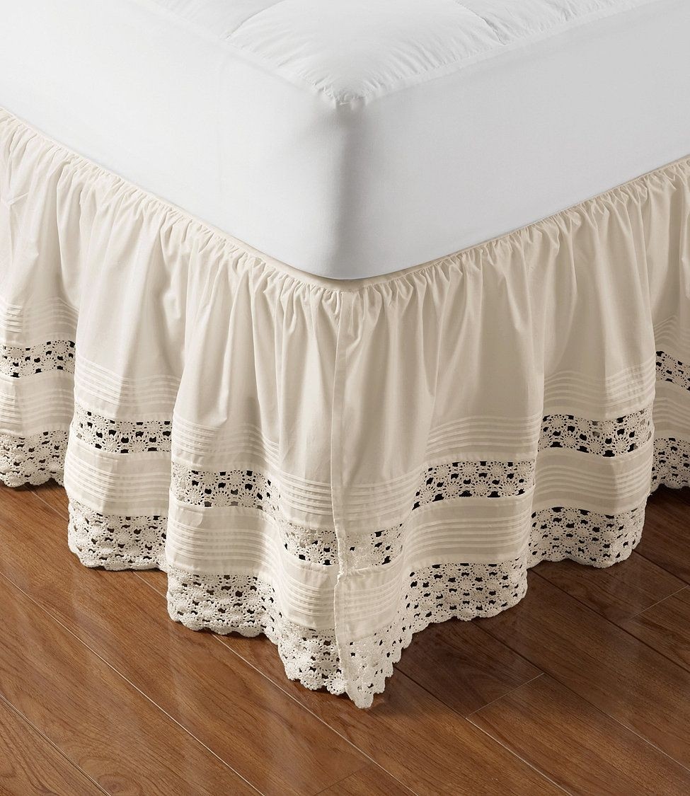 Heirloom crocheted bed skirt 18 drop bed skirts free shipping