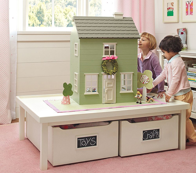 Kids play tables with storage