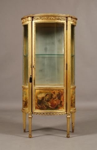 254 american victorian french style gilt curio cabinet