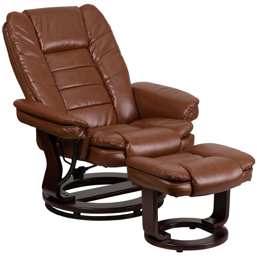 Leather Recliner and Ottoman