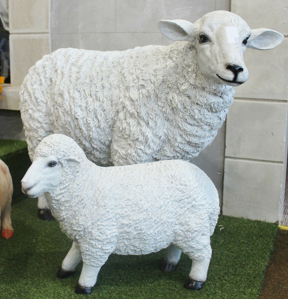 Large sheep lamb garden ornament statue patio outdoor