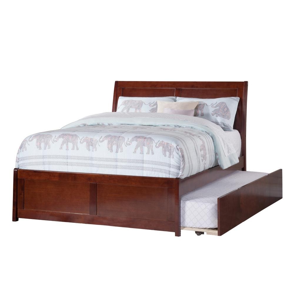 Atlantic furniture portland walnut full platform bed with
