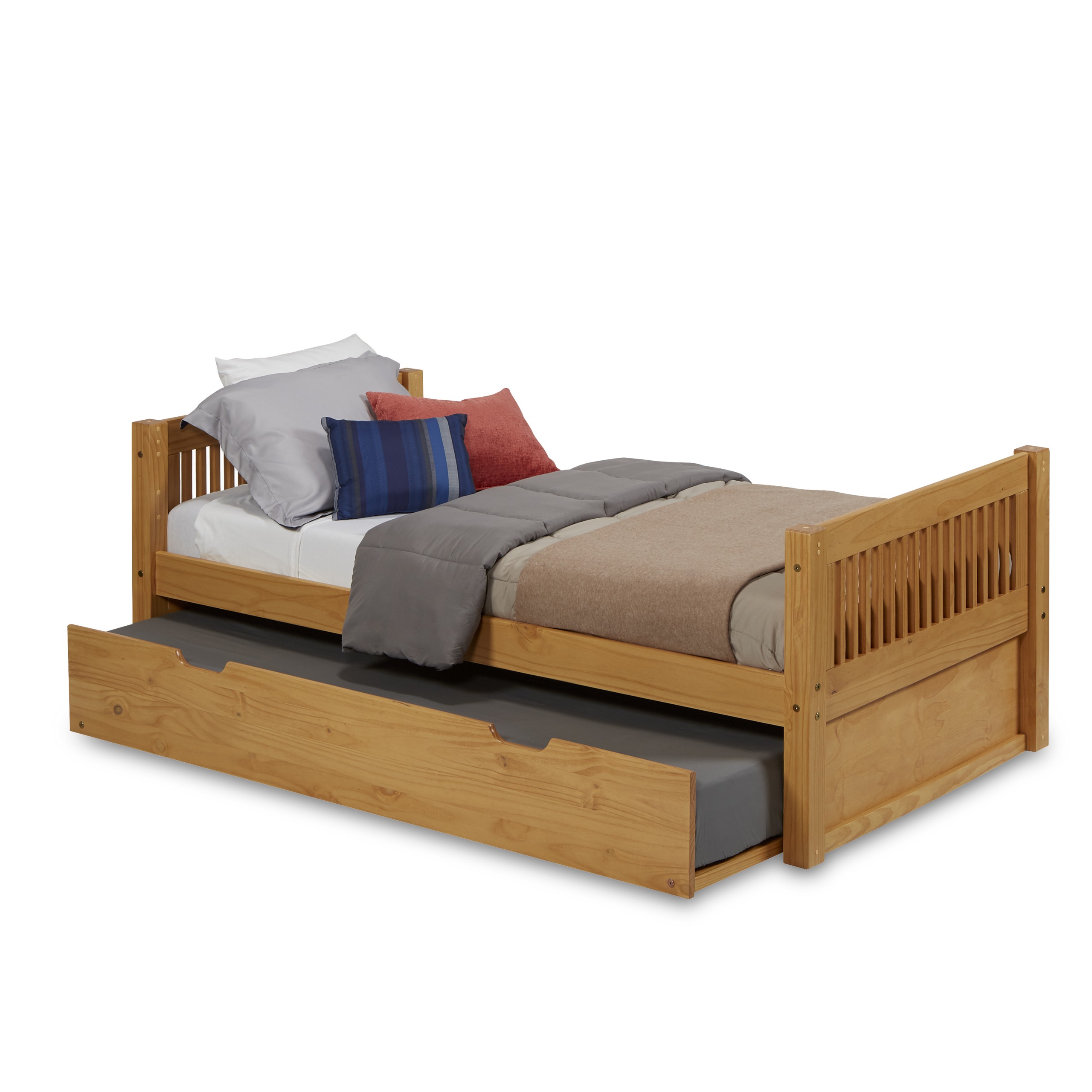 Camaflexi twin size platform bed with twin trundle