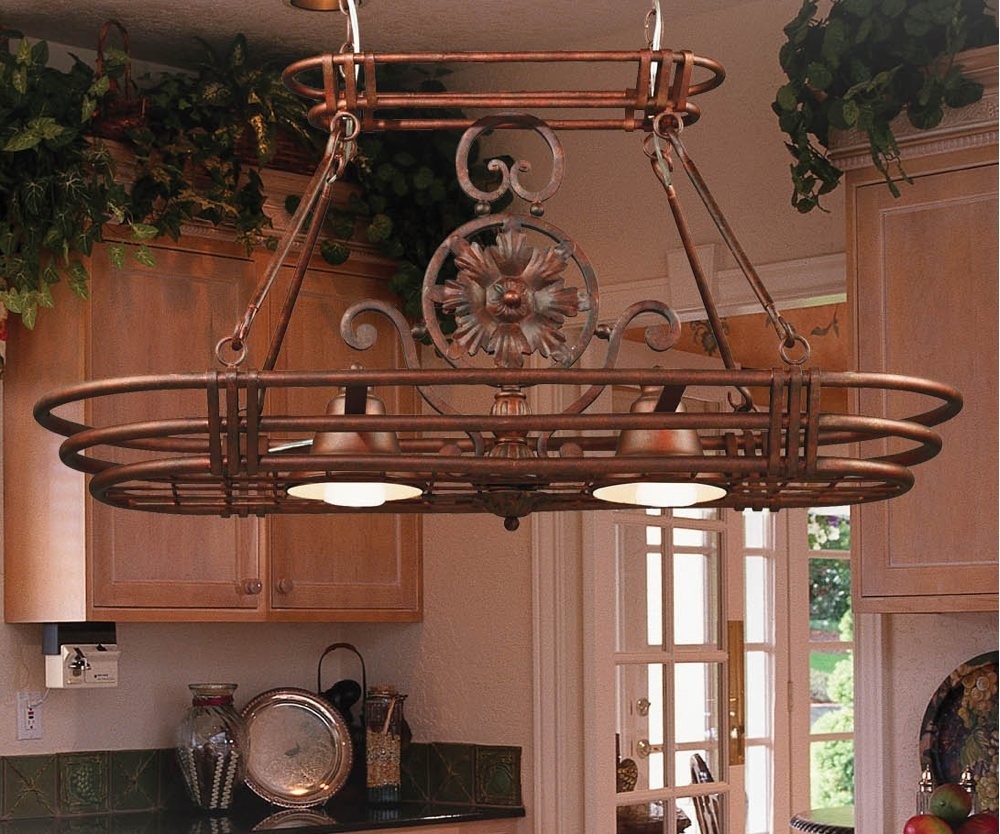 Pot rack with lights a storage solution for a small