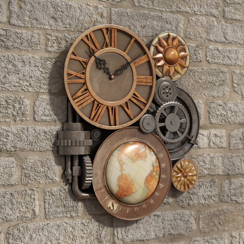 Odd shaped wall clocks with a steampunk feel