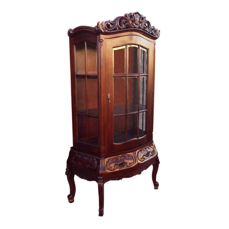 Elevated Antique French Curio Cabinet