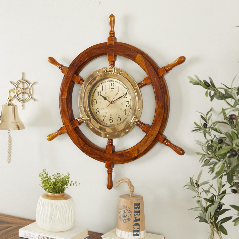 Nautical Ship Wheel Wall Clock