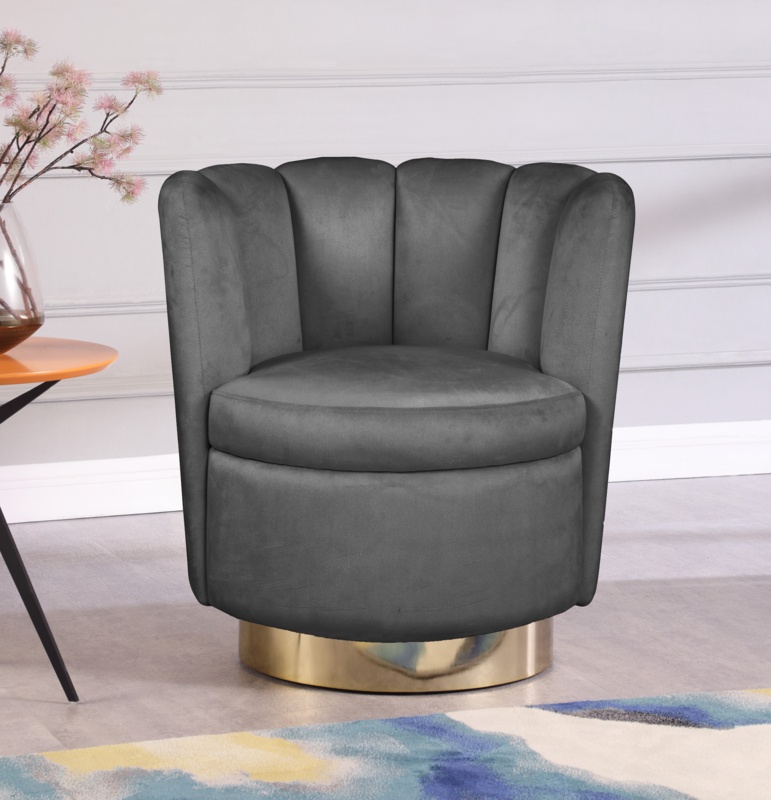 Sonette Velvet Upholstered Swivel Barrel Chair Foter