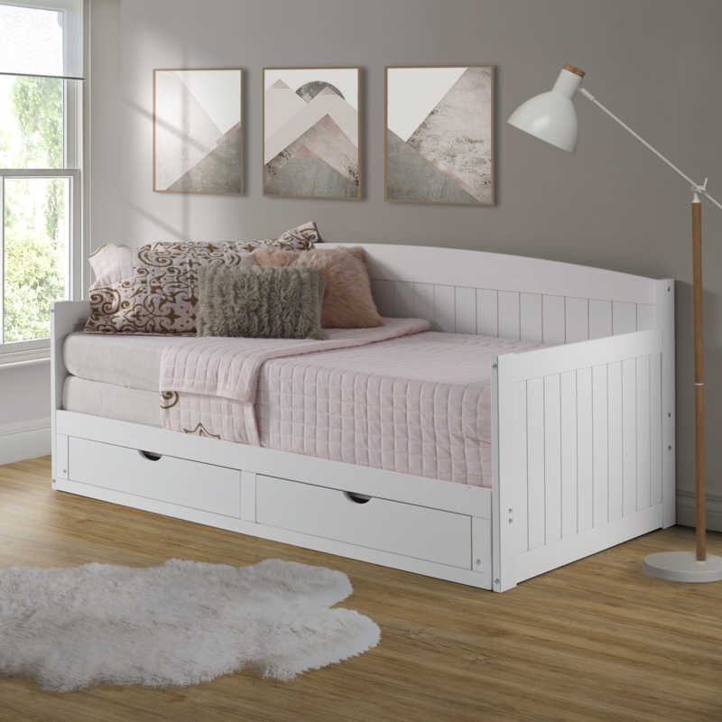 Beckett Twin to King Solid Wood Frame Extendable Daybed with Storage Drawers and Trundle Guest bed