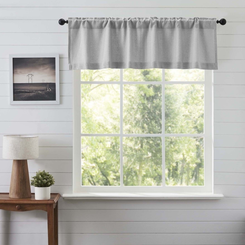 Nashaley Cotton Tailored Window Valance in Gray