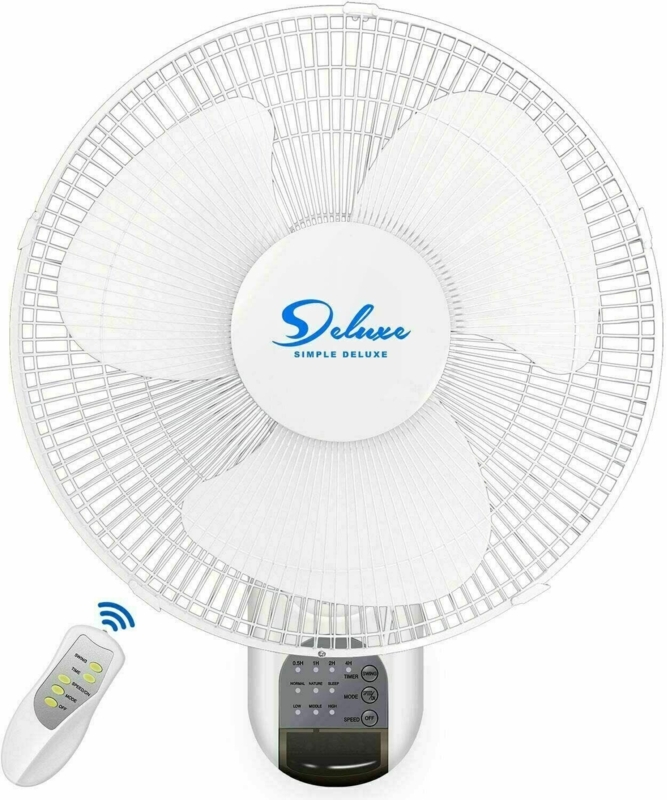 Simple Deluxe 16" Oscillating Wall Mounted Fan