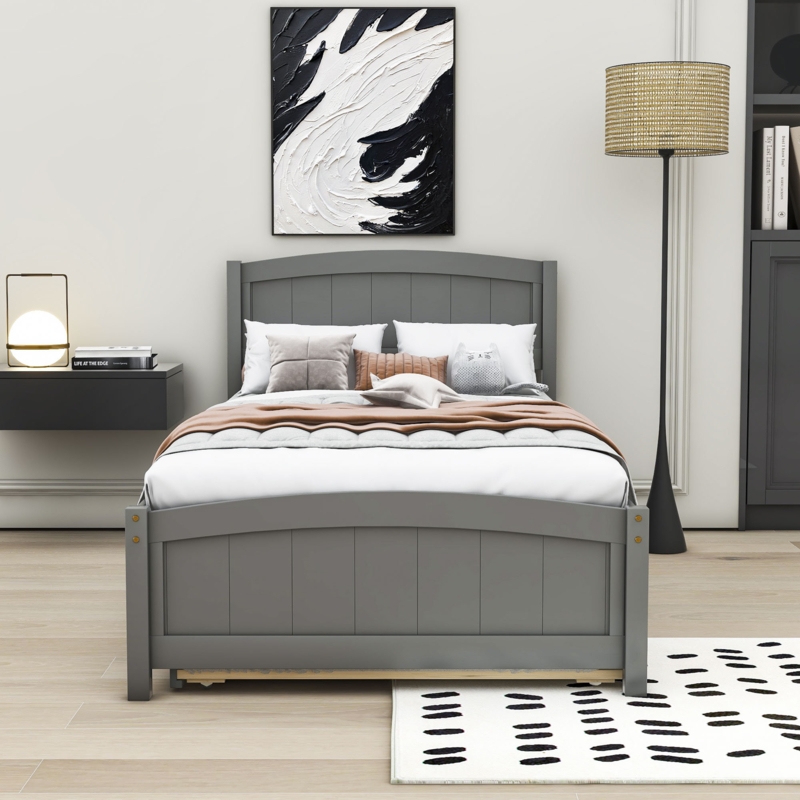 Twin Platform Bed with Trundle