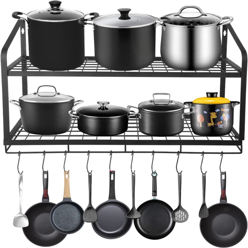 Damour Steel Straight Wall Mounted Pot Rack