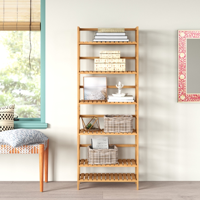 Forontenac 63.4" H x 23.6" W Etagere Bamboo Bookcase with Adjustable Shelves