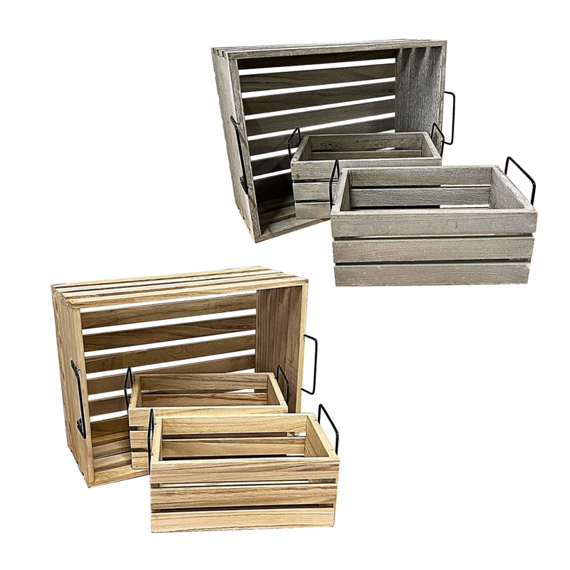 Gracie Oaks Solid Wood Crate