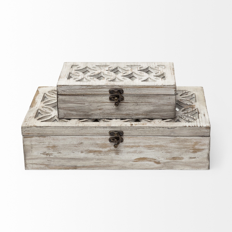 Mihaiela 2 Piece Solid Wood Box Set