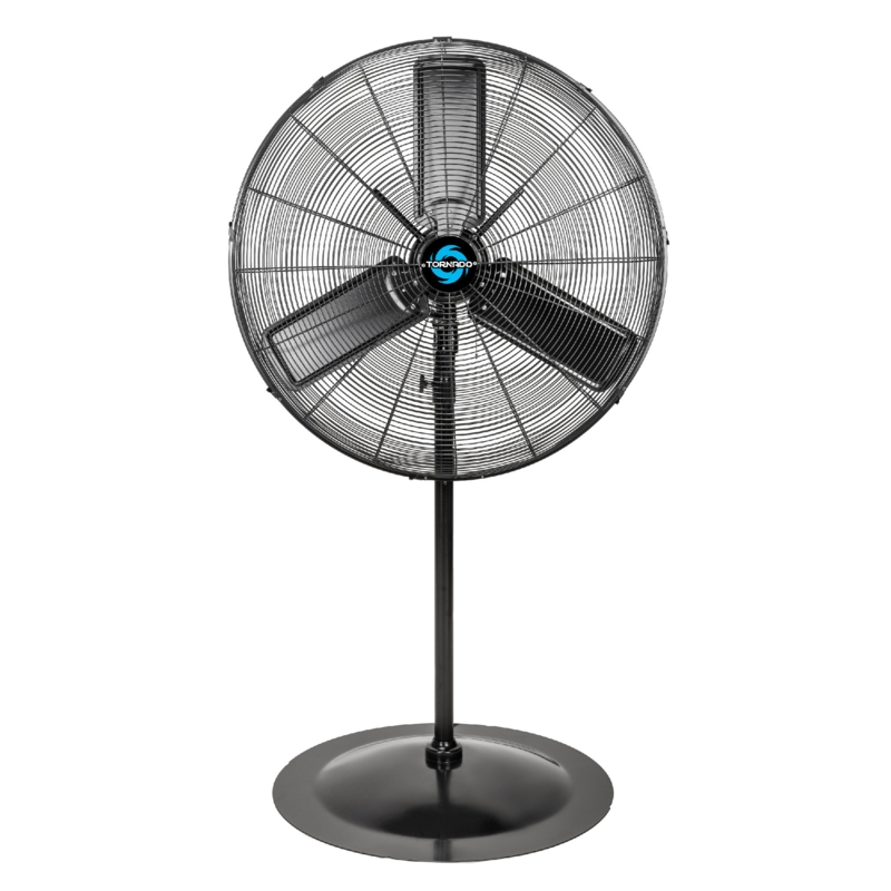 Tornado - 30 Inch Outdoor Rated IPX4 Water-Resistant High Velocity Oscillating Metal Pedestal Fan - Commercial, Industrial Use - 2 Speed - 8850 CFM  1/4 HP  10 FT Cord - UL Safety Listed