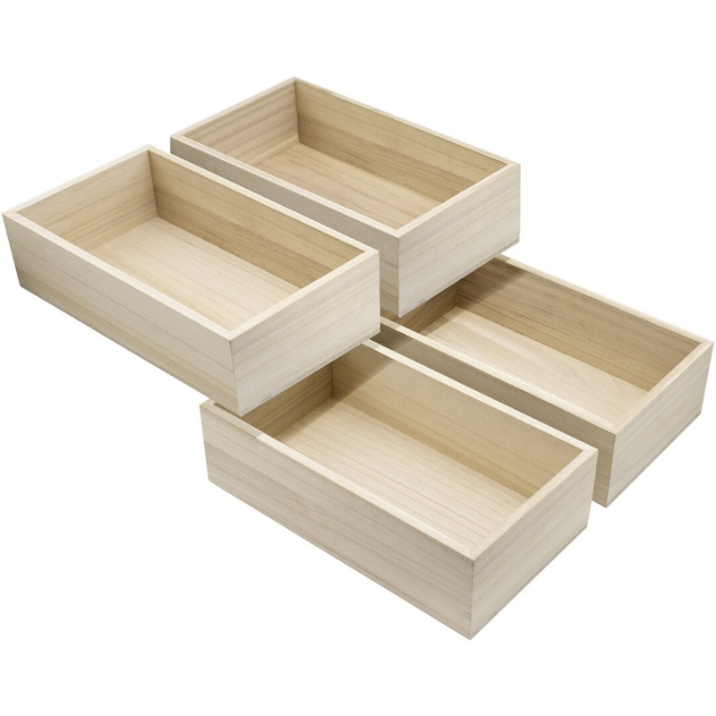 Unfinished Wood Crates, Organizer Bins, Wooden Box, Cabinet Containers