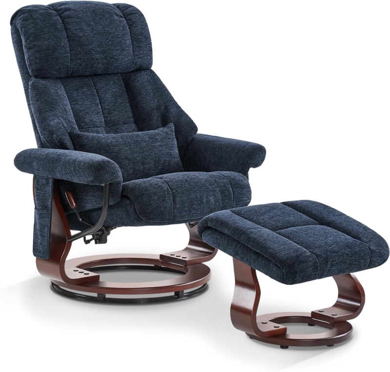 Upholstered Recliner with Ottoman