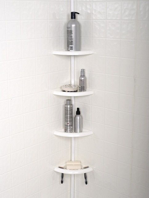 Zenith Bathtub and Shower Pole Caddy, White