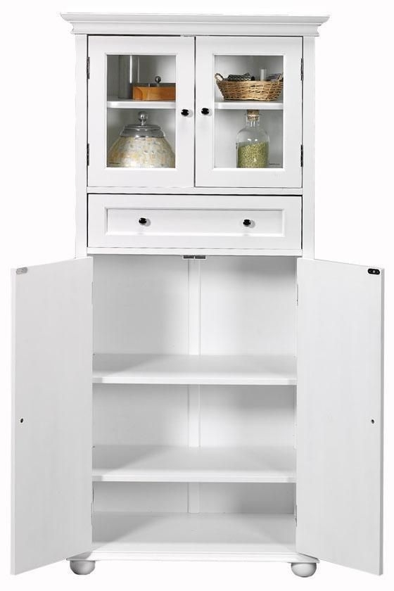 Hampton Bay 1 drawer Tall Storage Cabinet, 4-DOOR, WHITE