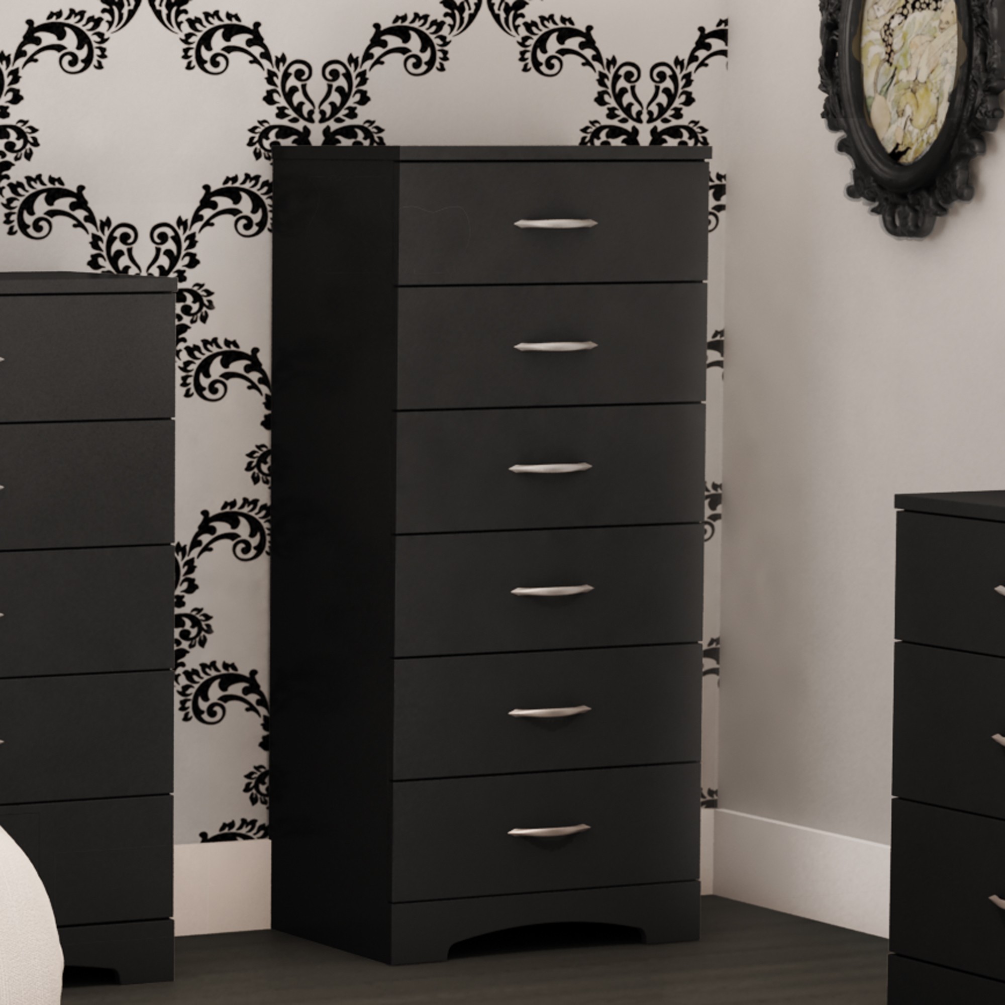 South Shore Step One Collection 6 Drawer Chest, Pure black