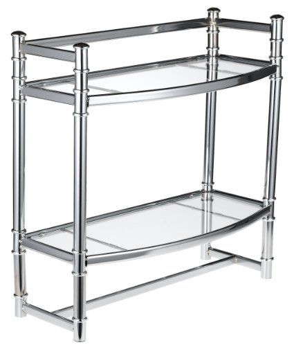 free standing chrome bathroom shelves