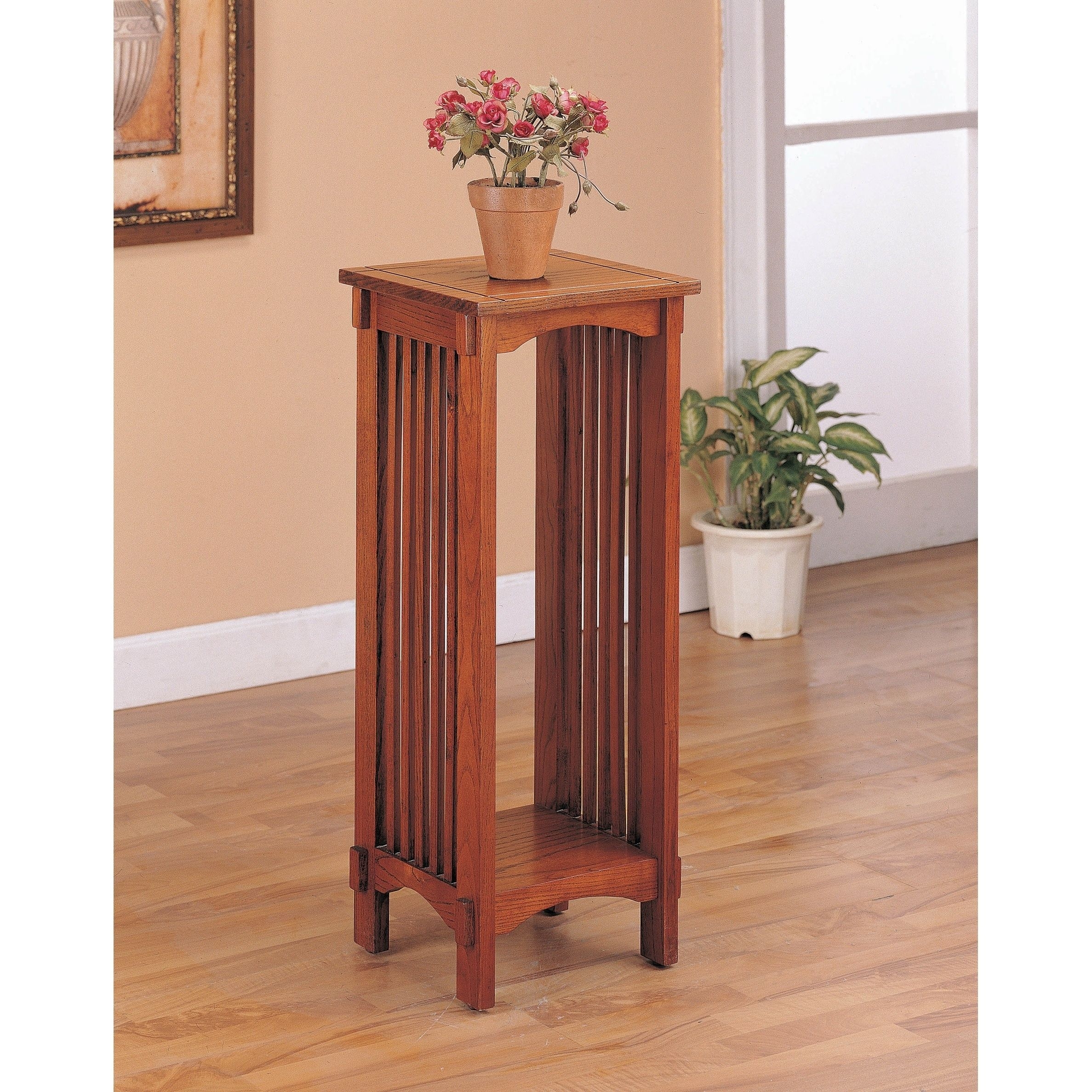 Coaster Home Furnishings Kittitas Plant Stand in Solid Wood, Oak