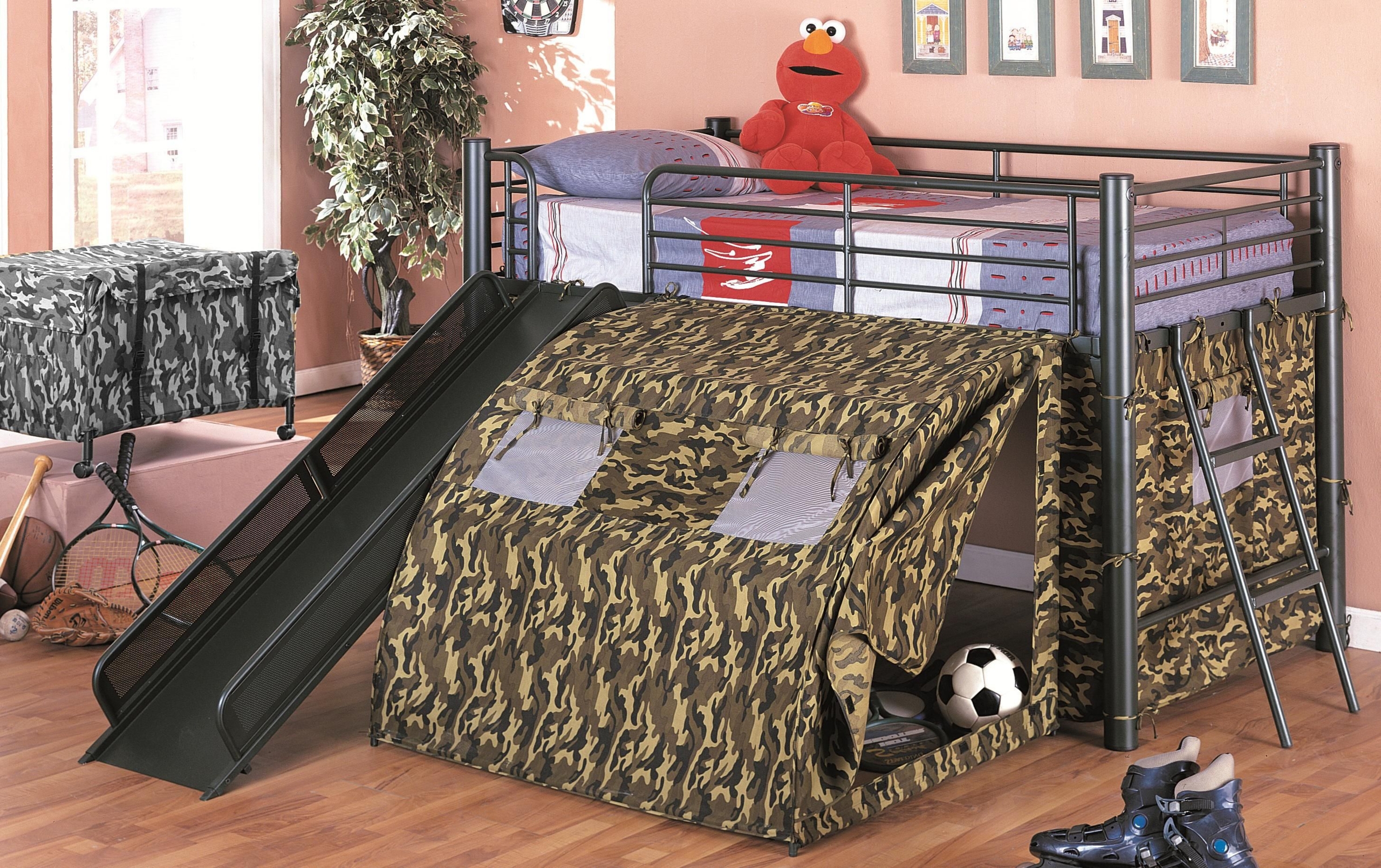 Coaster Kid's GI Child Bunk Bed with Slide and Tent, Twin Size