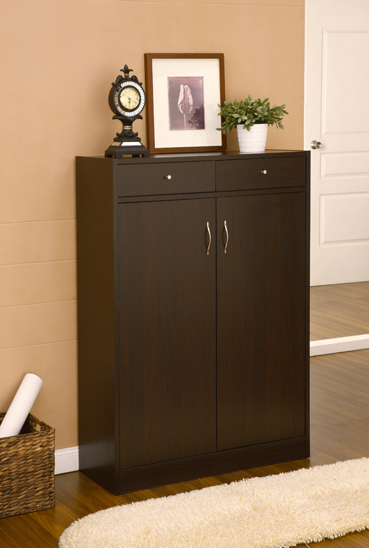 Understated Tall Shoe Cabinet with Doors - Foter