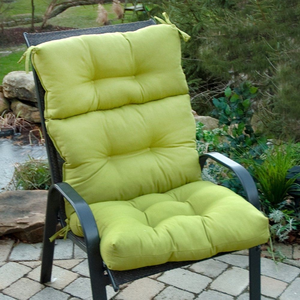 Chair Cushion Seat Set of 4 Outdoor Patio Furniture Pad Ties Garden Dining Green