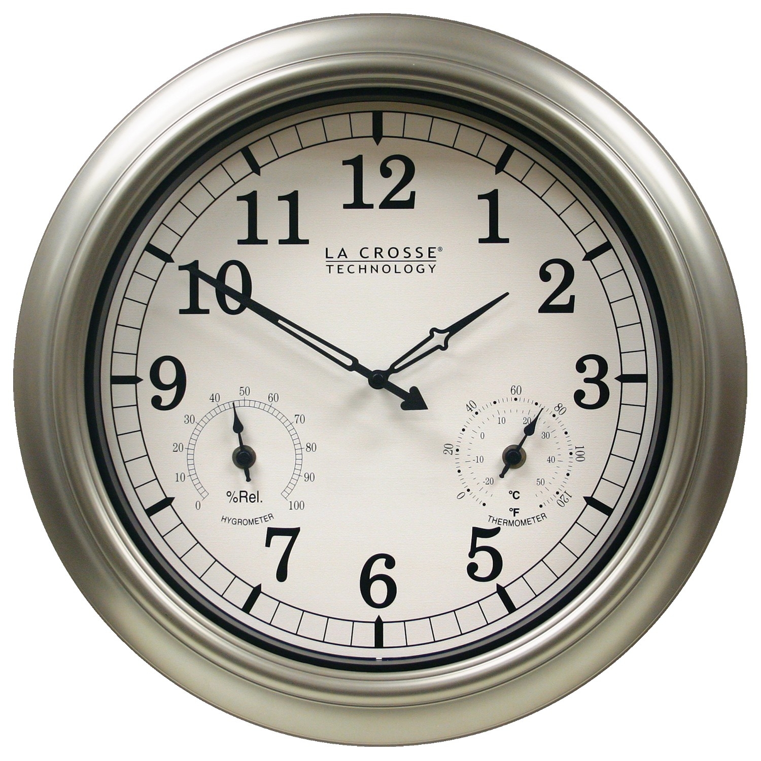La Crosse Technology WT-3181PL-INT 18 inch Atomic Outdoor Clock with Temperature & Humidity