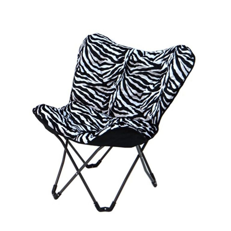 Junior sized Tufted Butterfly Chair in Zebra print