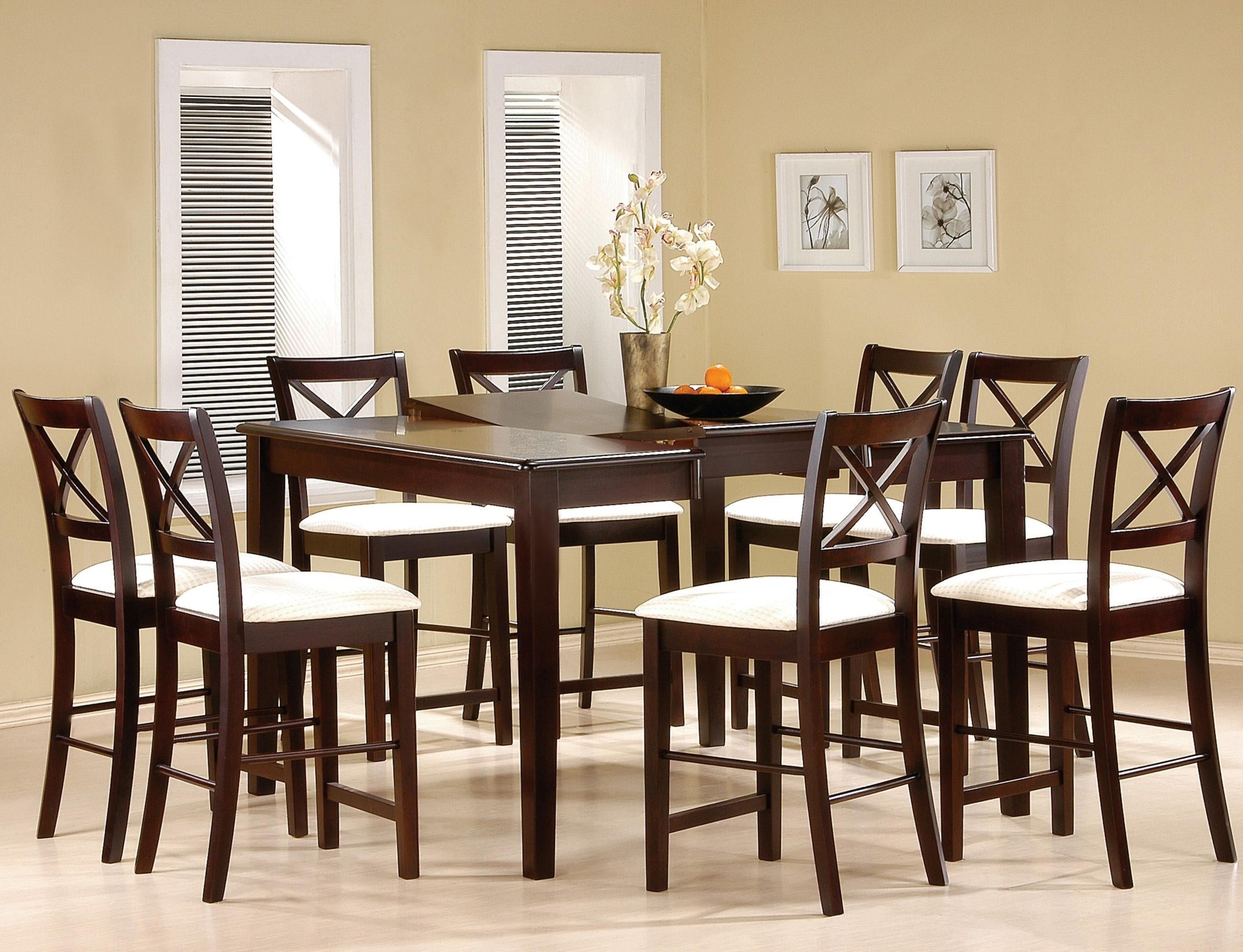 counter height oak kitchen table seats 8
