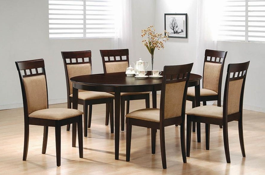 Oval Dining Room Wood Table Chair Set Kitchen Chairs