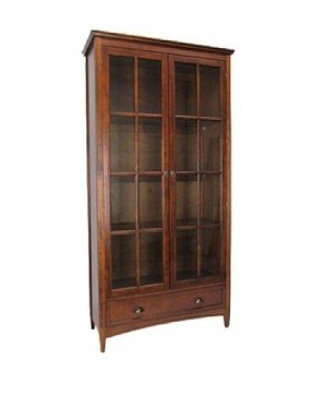 Bookcase w Glass Doors (Brown)