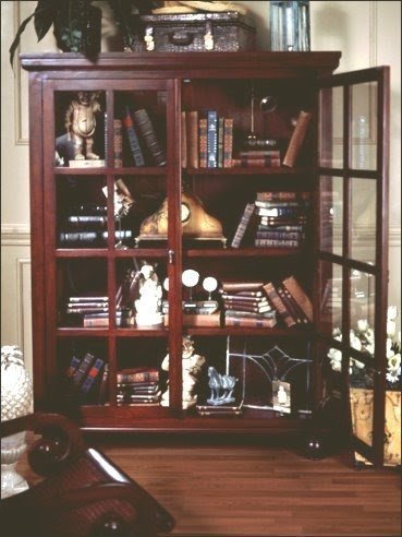 D-ART Library Cabinet Bookcase in Mahogany Wood