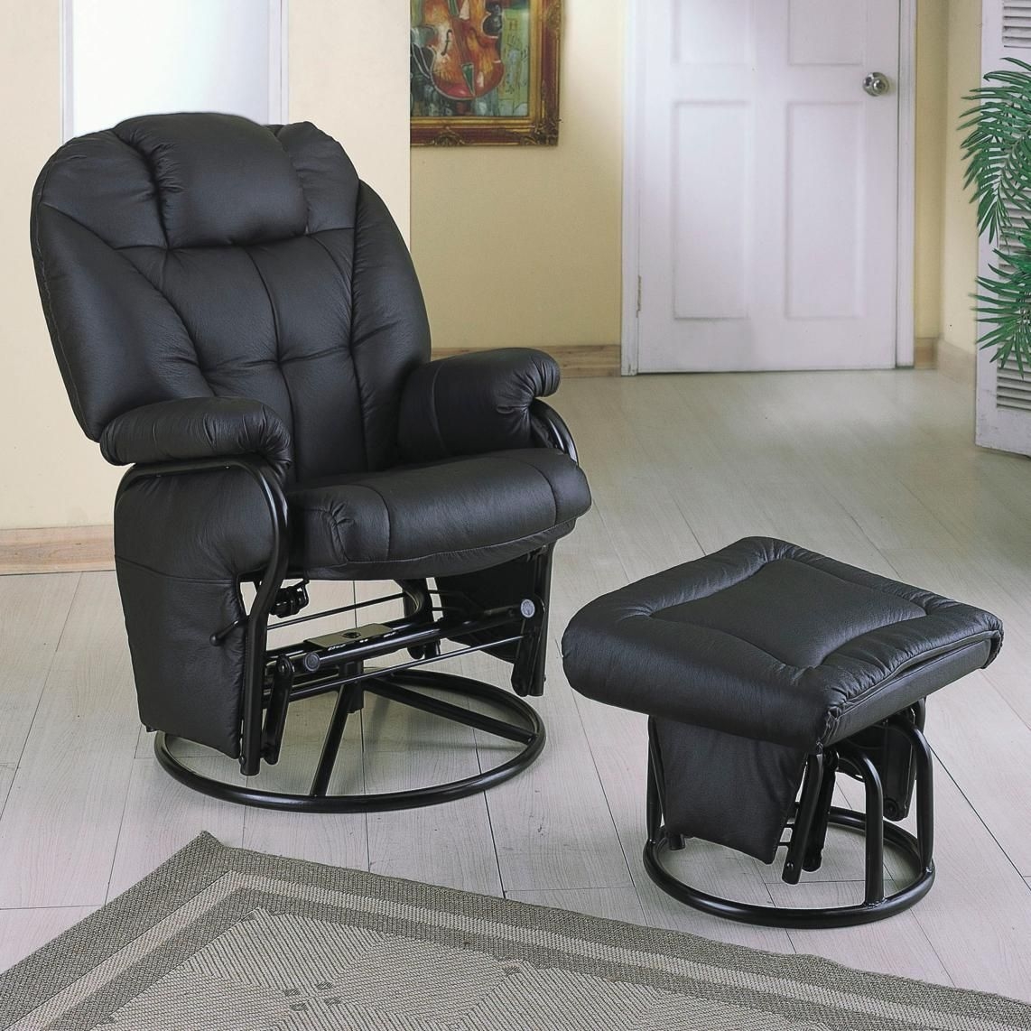 black rocking chair with ottoman