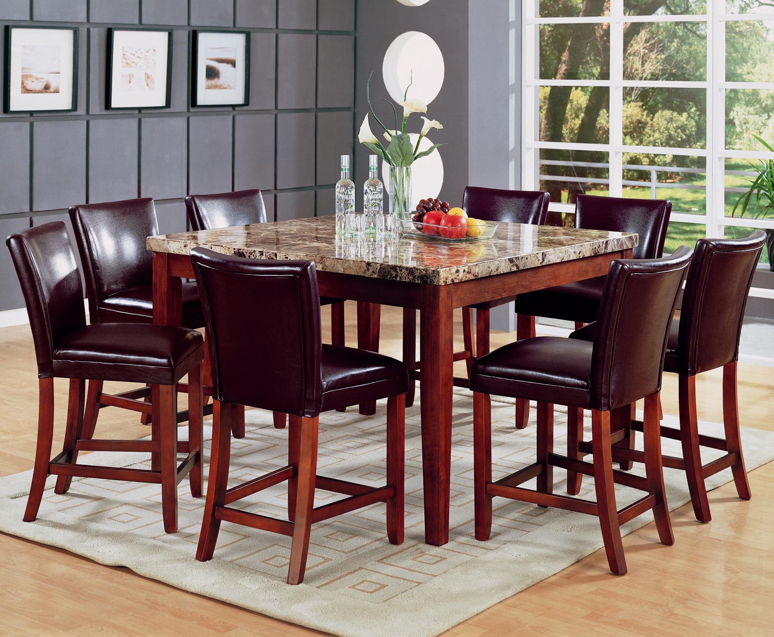 High top table with 8 deals chairs