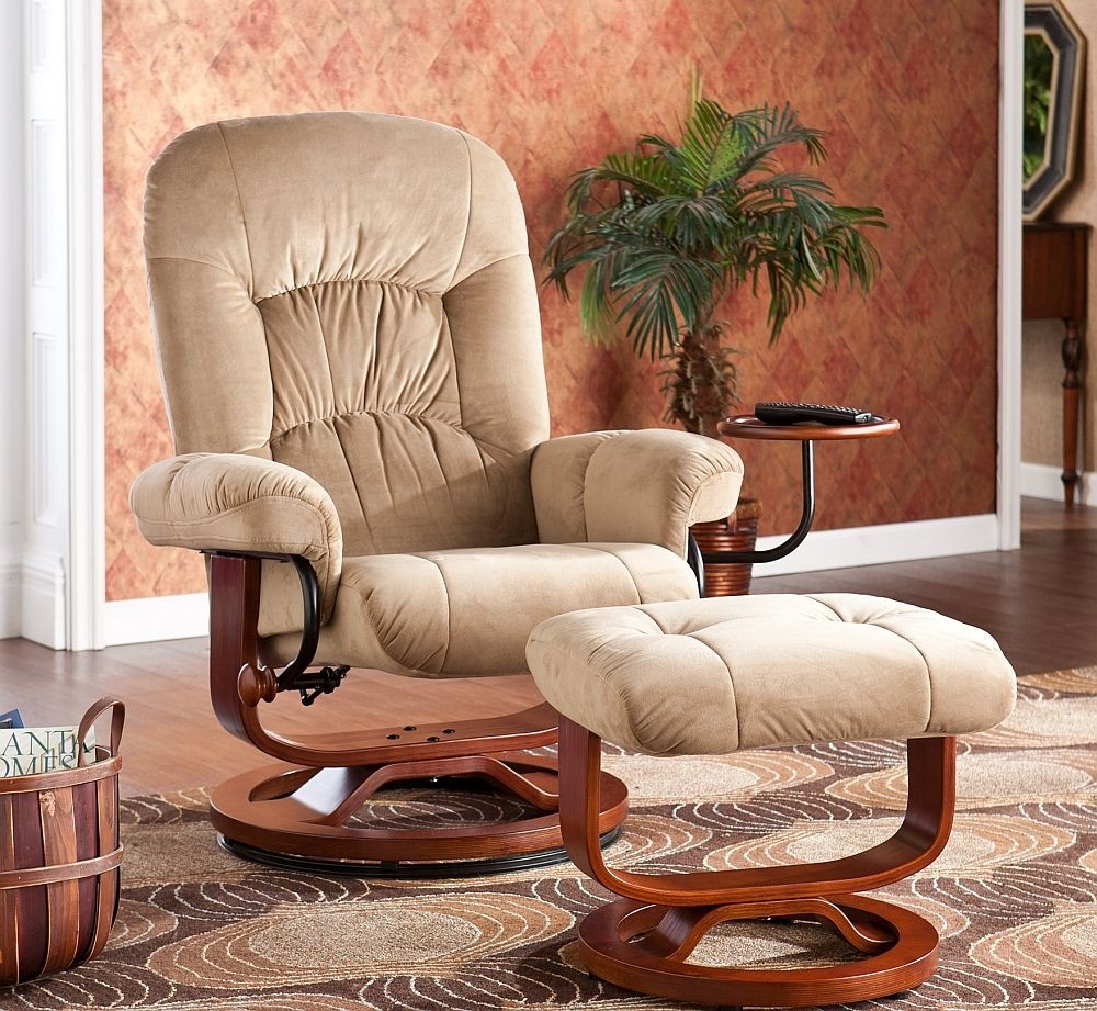 Holly & Martin Tyler Fabric Recliner Chair and Ottoman in Sand