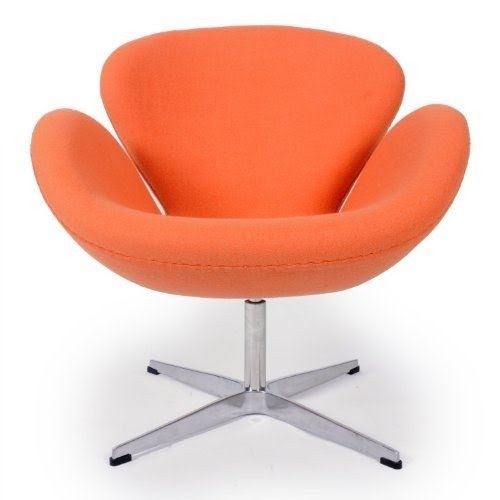 Kardiel Swan Chair, Orange Boucle Cashmere Wool