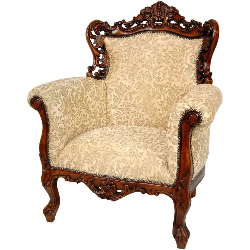 Oriental Furniture Fine Furniture and Home Decor 44-Inch Queen Victoria Wing Chair, Beige Ivy