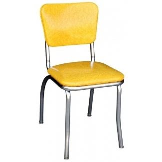 Yellow Cracked Ice Retro Diner Chair - Made in the USA