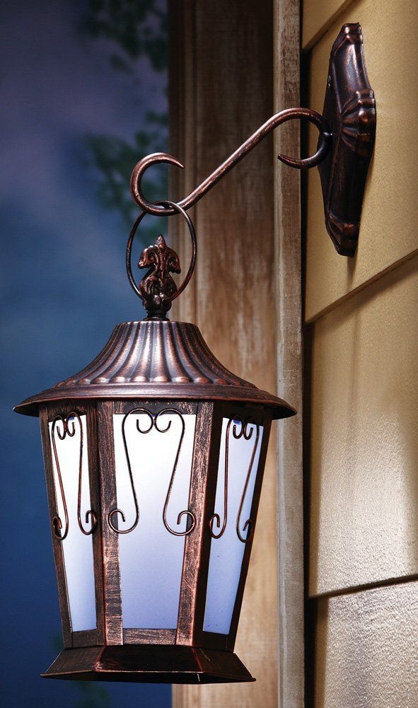 Collections Etc - Antique-Look Solar Hanging Door Lantern