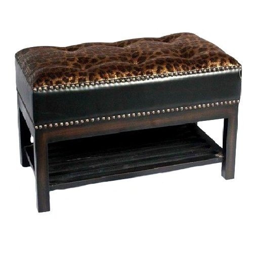 Animal Print Ottomans Ideas On Foter   Essential Decor Entrada Collection Leather Ottoman With Animal Print 