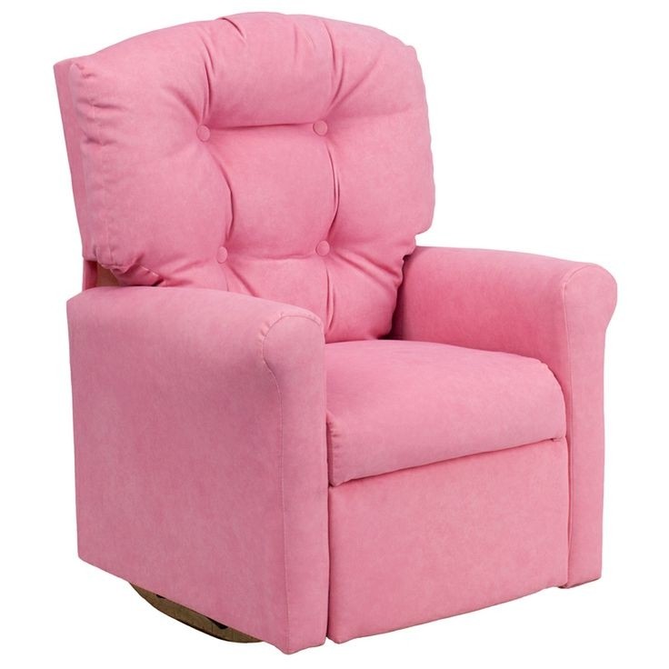 Flash Furniture Kids Microfiber Rocker Recliner, Pink