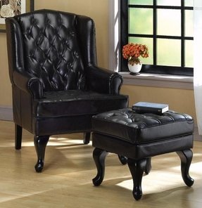 White Leather Wingback Chair Foter Tufted Wing Chair 45 H Black